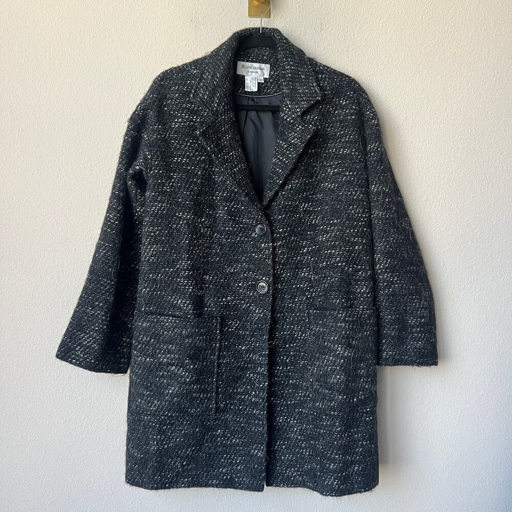Helene Berman London Tweed Wool Blend Peacoat Size Small - Picture 2 of 4